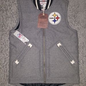 MITCHELL AND NESS STEELERS VEST GRAY SIZE SMALL